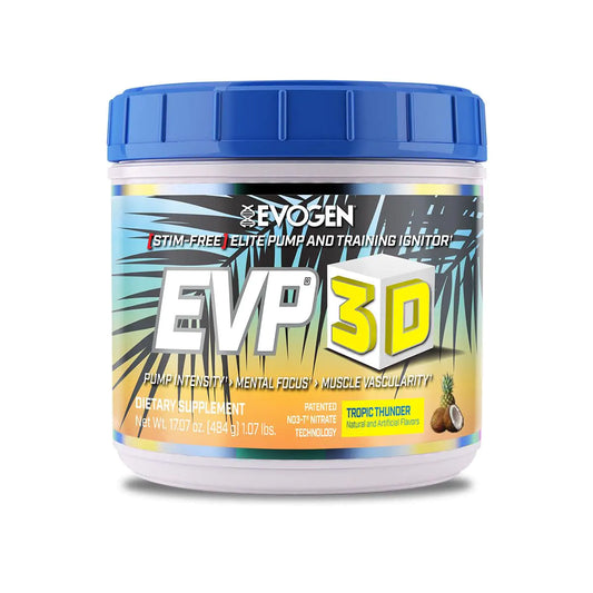 Evogen EVP 3D - Stim Free Pre Workout Powder for Men & Women | Sugar Free Non Stim Preworkout with Beta Alanine and Creatine for Energy & Pump | Tropic Thunder | 40 Servings